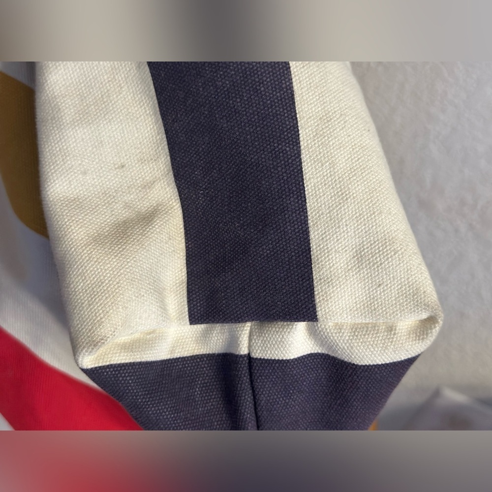BAGGU X HBC HUDSON BAY COMPANY STRIPE Canvas Tote Crossbody Bag RARE 2012 - Picture 7 of 10